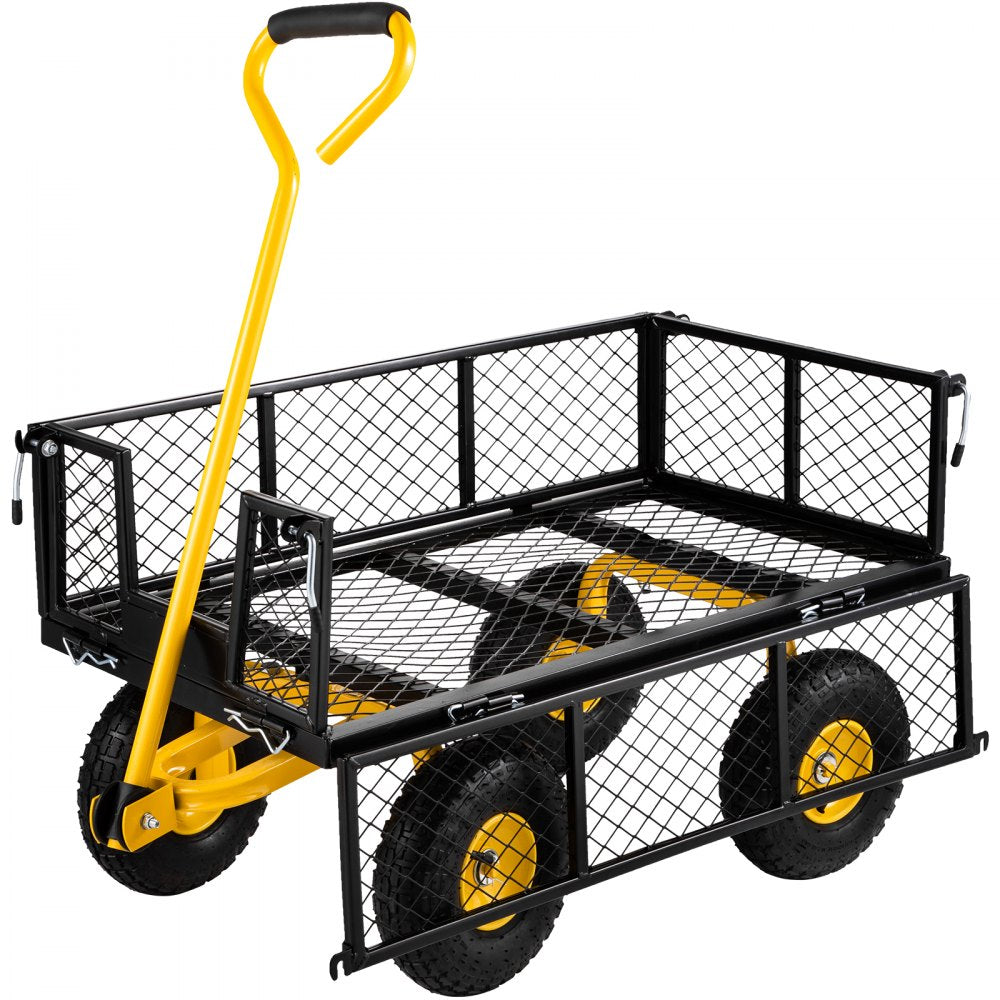 VV-HYTC-900 - Heavy-Duty 900 lbs Steel Garden Cart with Removable Mesh Sides