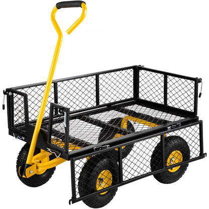 VV-HYTC-900 - Heavy-Duty 900 lbs Steel Garden Cart with Removable Mesh Sides