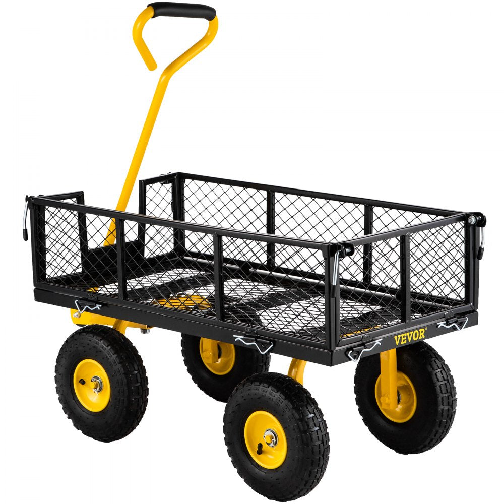 VV-HYTC-900 - Heavy-Duty 900 lbs Steel Garden Cart with Removable Mesh Sides