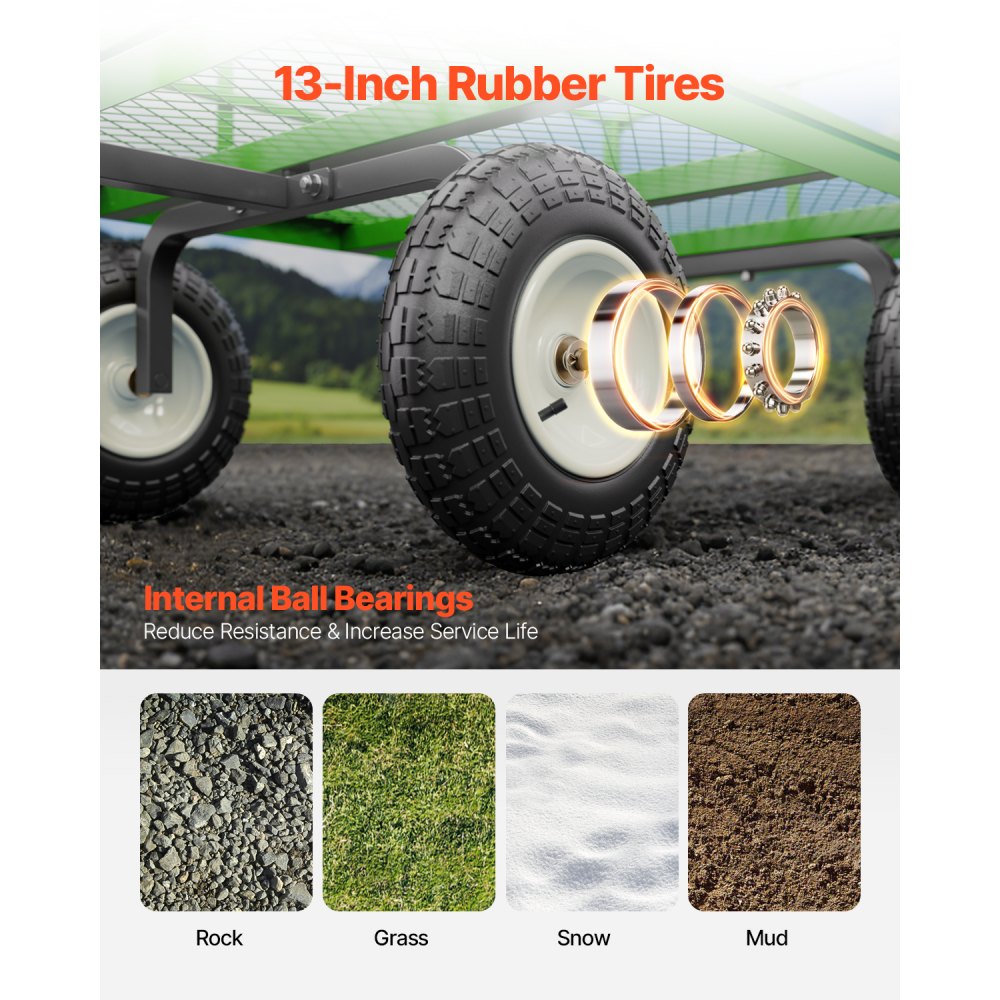 V1200G - Heavy-Duty 2-in-1 Garden Cart with 1200 lb Capacity