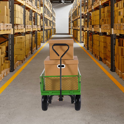 V900G - 900 lbs Q235 Steel 2-in-1 Garden Cart with 10-in Tires