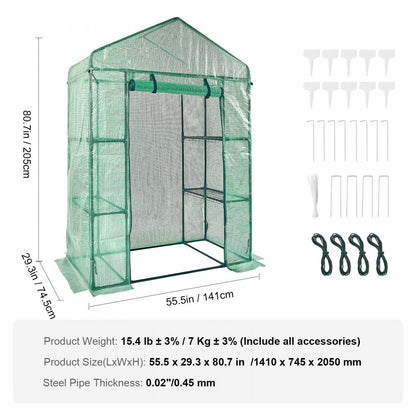 010392624783 - Portable 4.6x2.4x6.7 ft Greenhouse with Steel Frame and PE Cover