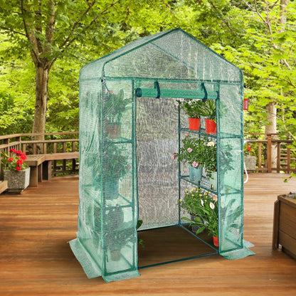 010392624783 - Portable 4.6x2.4x6.7 ft Greenhouse with Steel Frame and PE Cover