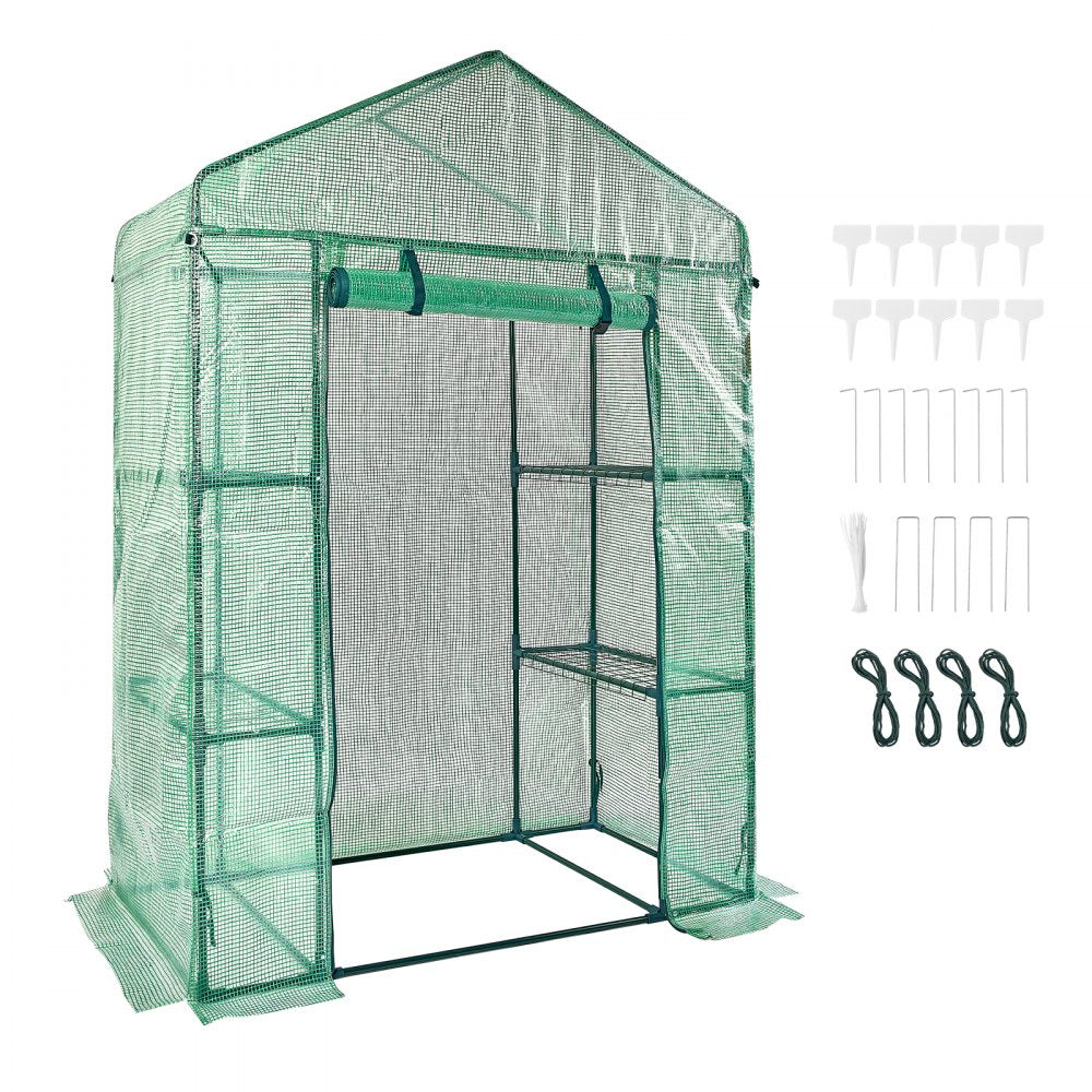 010392624783 - Portable 4.6x2.4x6.7 ft Greenhouse with Steel Frame and PE Cover