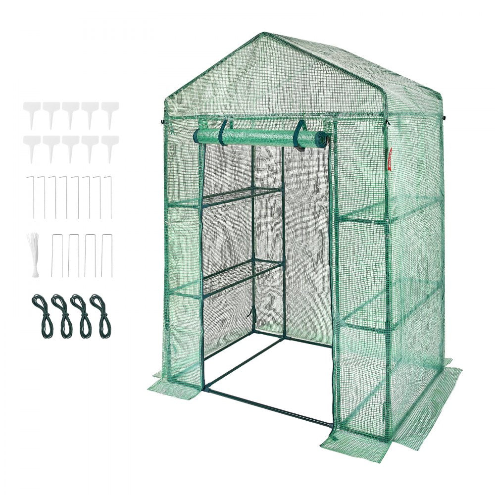 010392624783 - Portable 4.6x2.4x6.7 ft Greenhouse with Steel Frame and PE Cover