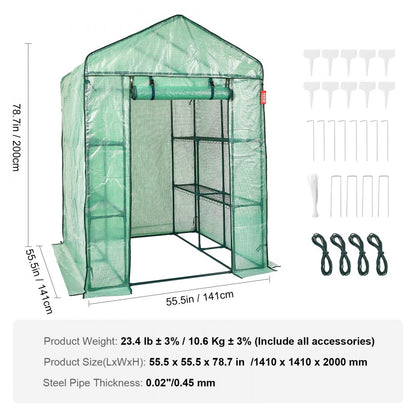 010811012658 - Durable 4.6x4.6ft VEVOR Walk-In Greenhouse with Weather-Resistant Cover