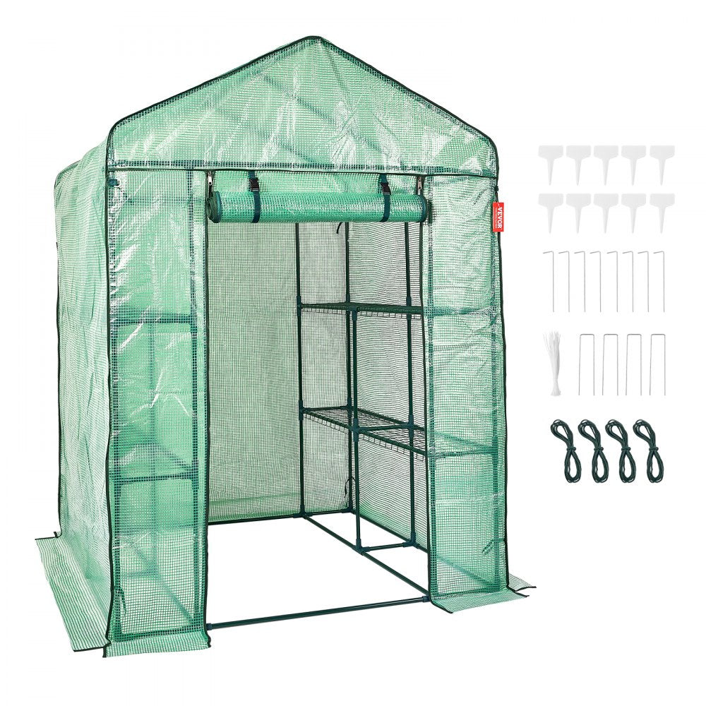 010811012658 - Durable 4.6x4.6ft VEVOR Walk-In Greenhouse with Weather-Resistant Cover