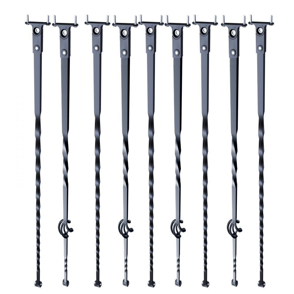 ZX-LX43.8in-10 - 44'' Matte Black Spiral Metal Balusters for Stairs & Decks