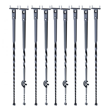 ZX-LX43.8in-10 - 44'' Matte Black Spiral Metal Balusters for Stairs & Decks