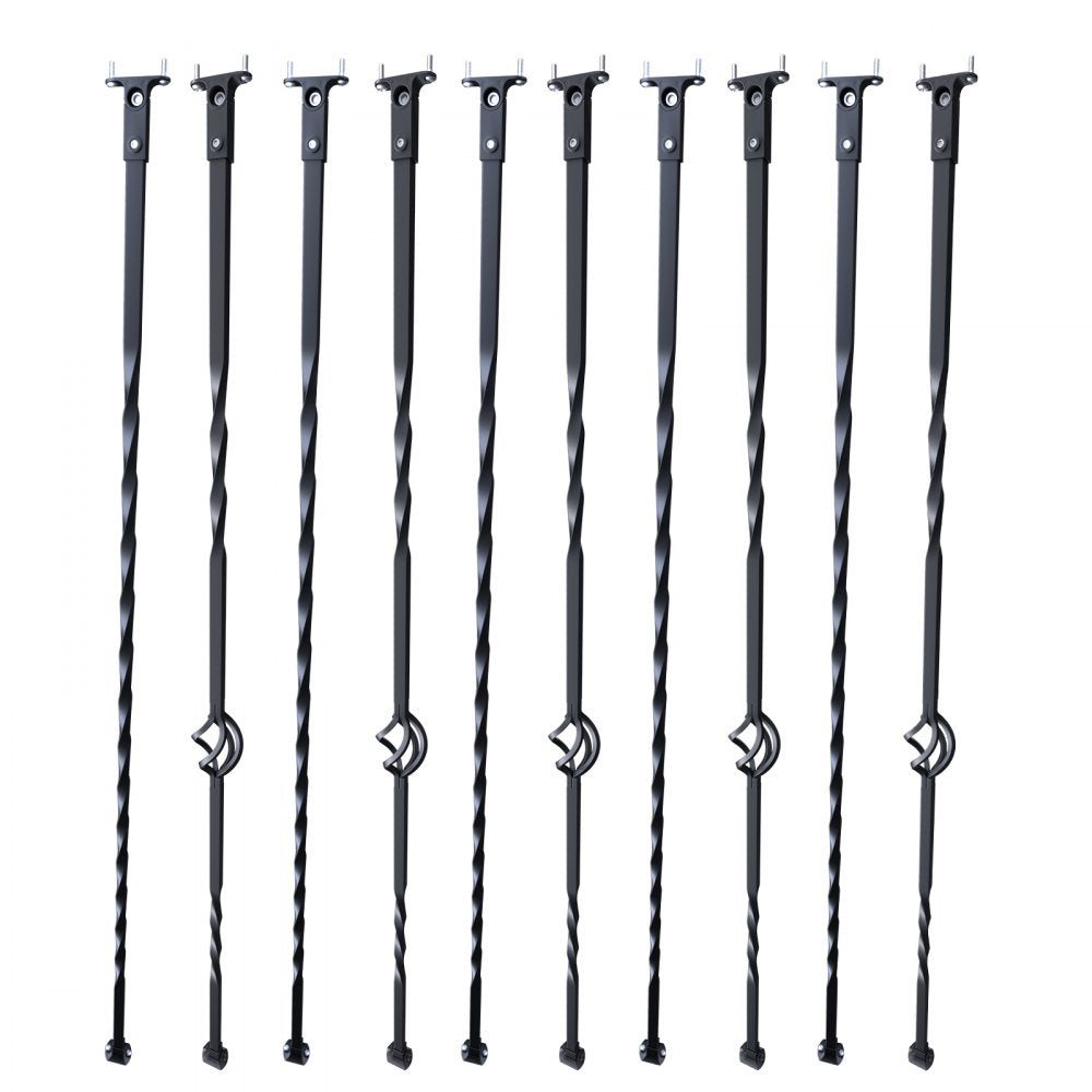 ZX-LX43.8in-10 - 44'' Matte Black Spiral Metal Balusters for Stairs & Decks
