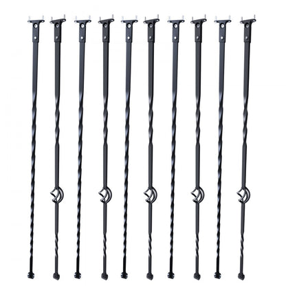 ZX-LX43.8in-10 - 44'' Matte Black Spiral Metal Balusters for Stairs & Decks