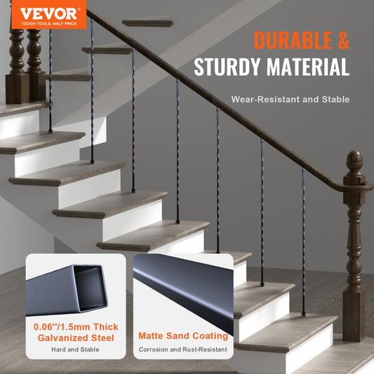ZX-LX44in-10 - Stylish Galvanized Steel Balusters for Indoor Staircases