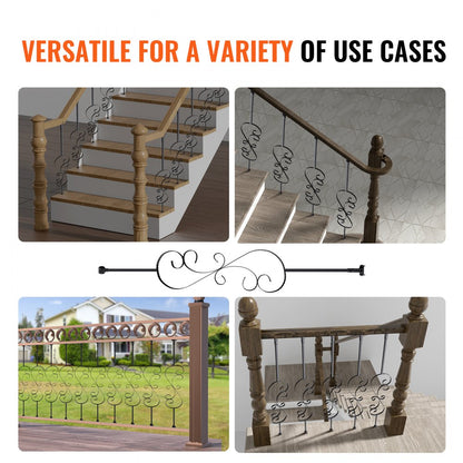 ZX-S44in-5 - Durable 44in Galvanized Steel Staircase Balusters with Matte Finish