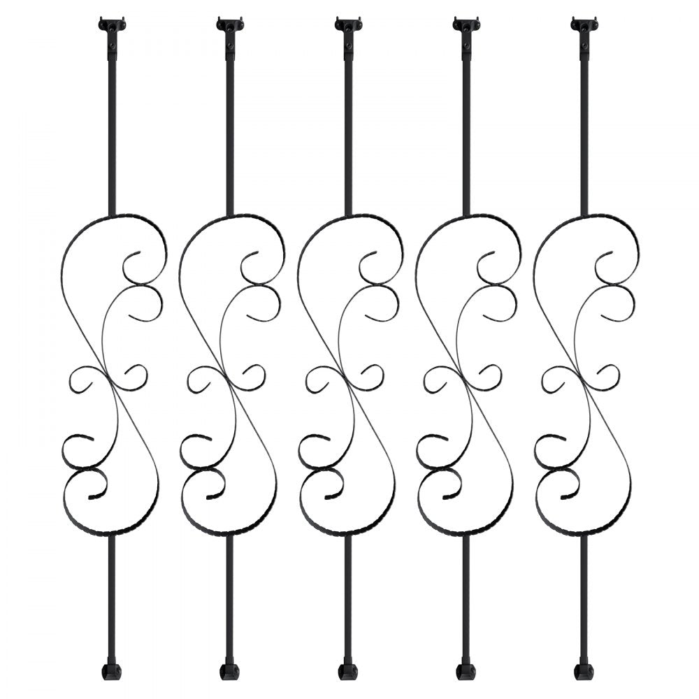 ZX-S44in-5 - Durable 44in Galvanized Steel Staircase Balusters with Matte Finish