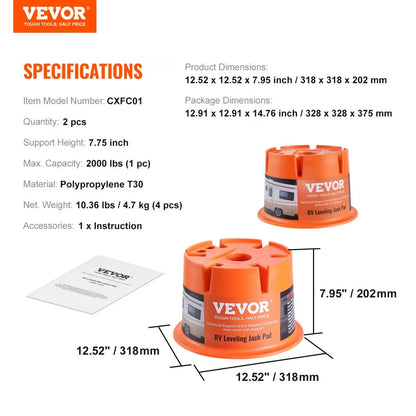CXFC01 - VEVOR 2000 lbs RV Leveling Blocks for Stable Setup