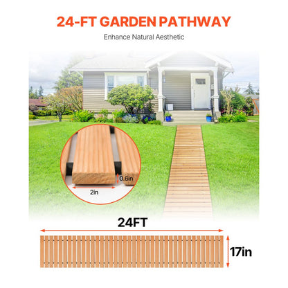 PW-S24 - 288x17 in Non-Slip Cedar Garden Pathway Walkway