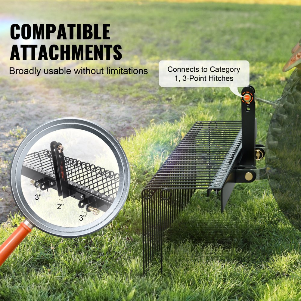 ATVLR60 - 60-Inch Tow Behind Rake for Efficient Yard Cleanup