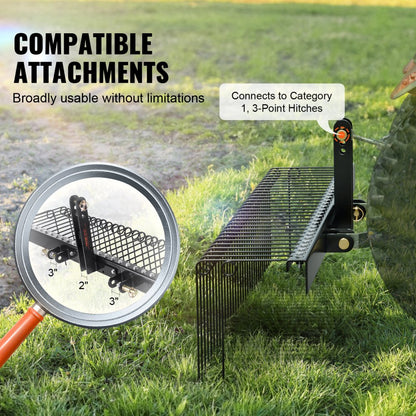 ATVLR60 - 60-Inch Tow Behind Rake for Efficient Yard Cleanup