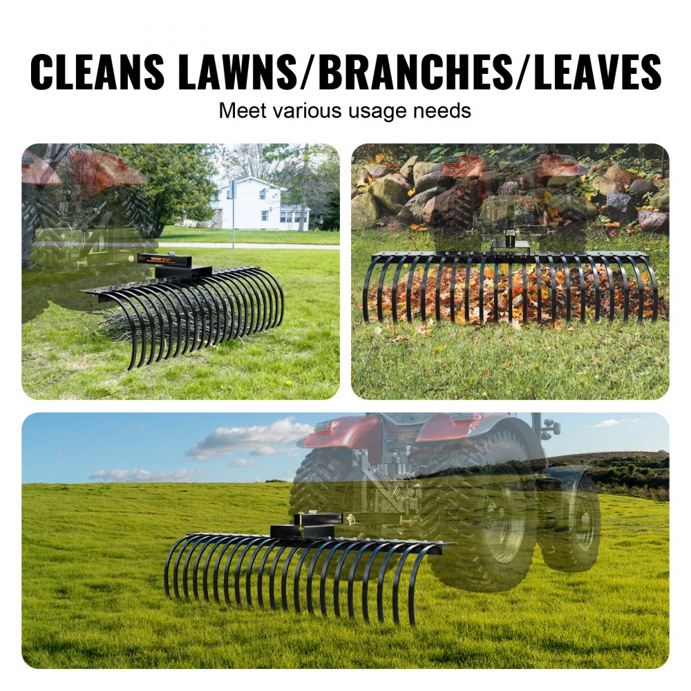 ATVLR60 - 60-Inch Tow Behind Rake for Efficient Yard Cleanup
