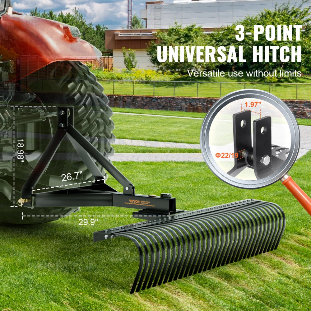 LR5S - 60" Durable Steel Thatch Remover for Lawn Care