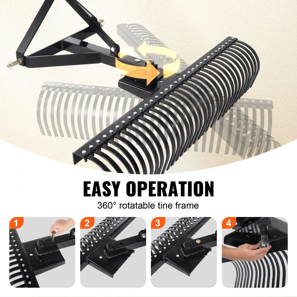 LR5S - 60" Durable Steel Thatch Remover for Lawn Care