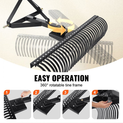 LR5S - 60" Durable Steel Thatch Remover for Lawn Care