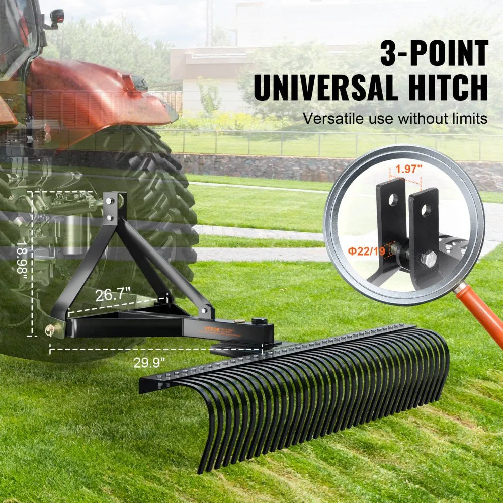 LR6S - 72-inch Heavy-Duty Tow-Behind Dethatcher with 36 Steel Tines