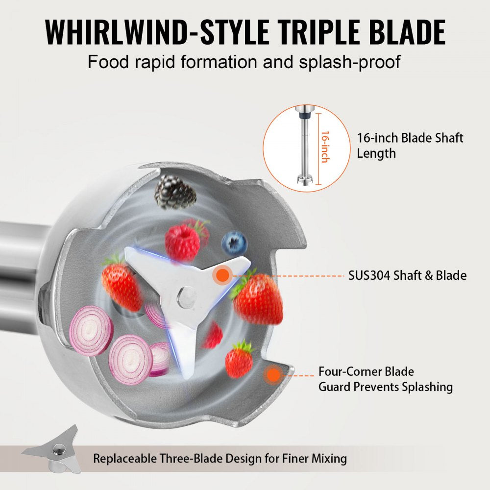 HB6089-UL - 500W Professional Immersion Blender for Restaurants and Catering