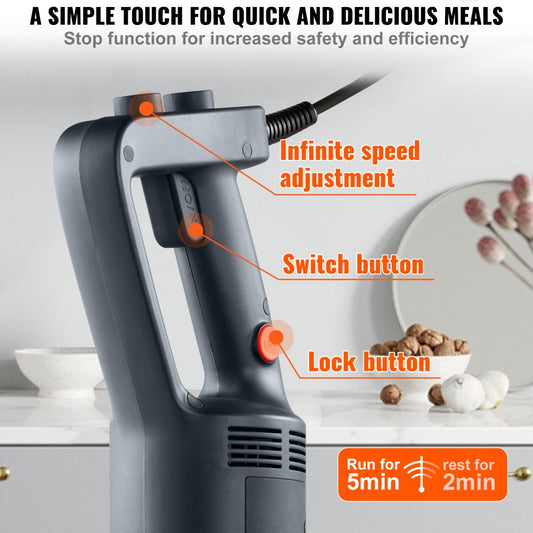 HB6089E - 750W VEVOR 20" Immersion Blender for Smoothies & Sauces