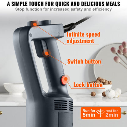 HB6089D-UL - 750W Commercial Immersion Blender with Variable Speed Control