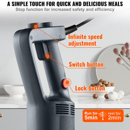 HB6089C-UL - 500W Commercial Immersion Blender with Variable Speed Control