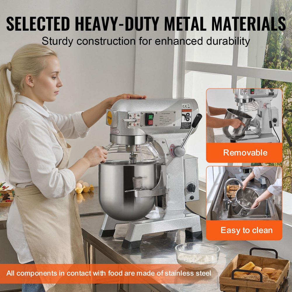 B15B - 14L Heavy-Duty Dough Mixer with 3 Speeds for Restaurants