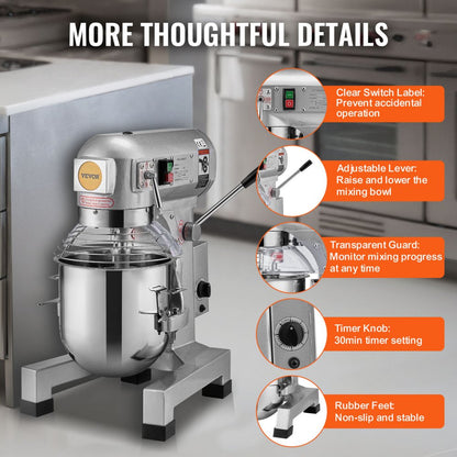 B20B - Versatile 18.7L Commercial Mixer for Effortless Food Preparation