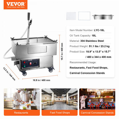 LYC-18L - 18L Mobile Fryer Filter for Efficient Oil Management