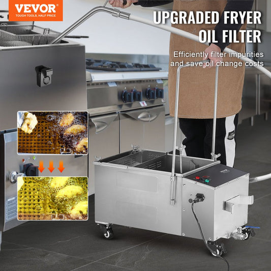 LYC-38L - 38L VEVOR Mobile Fryer Filter for Clean Cooking Oil