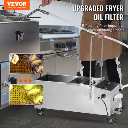 LYC-55L - Compact Mobile Fryer Filter with 10L/min Filtration Speed