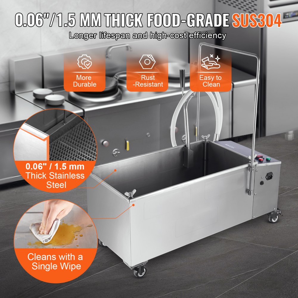 LYC-55L - Compact Mobile Fryer Filter with 10L/min Filtration Speed