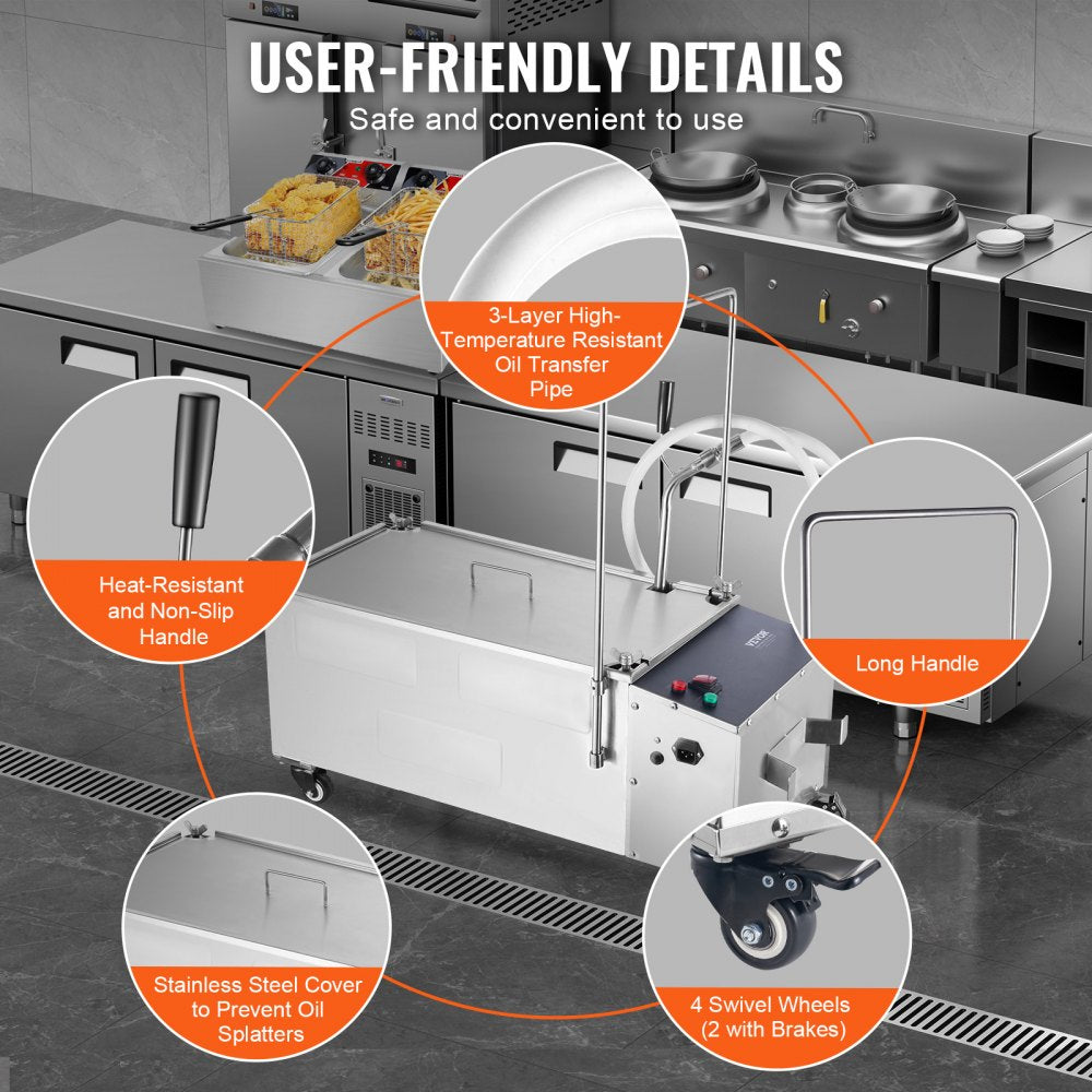 LYC-55L - Compact Mobile Fryer Filter with 10L/min Filtration Speed