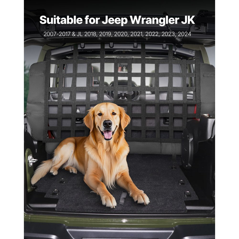SZJJJP01X - Durable Dog Car Barrier for Jeep Wrangler, Easy Install & Secure Fit