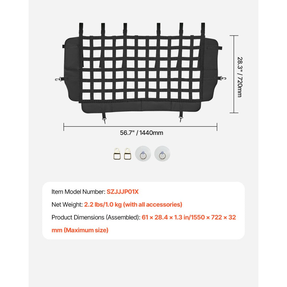 SZJJJP01X - Durable Dog Car Barrier for Jeep Wrangler, Easy Install & Secure Fit