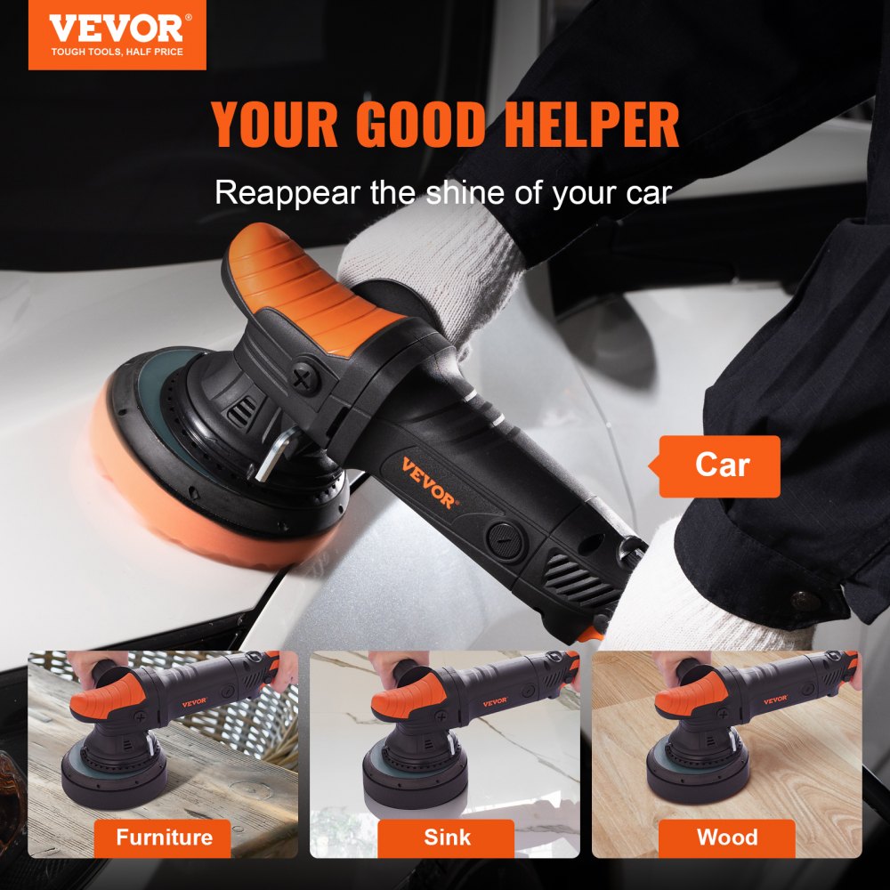010409364137 - Versatile 6-Inch Polisher with Speed Control for Car Detailing