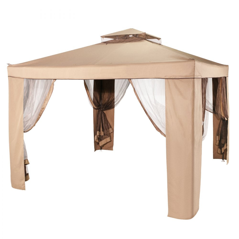 010897530908 - 10x10 ft Waterproof Gazebo Canopy with Netting and Steel Frame