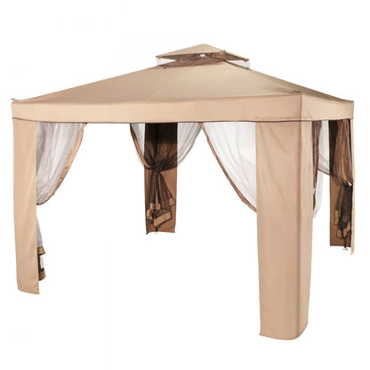 010897530908 - 10x10 ft Waterproof Gazebo Canopy with Netting and Steel Frame