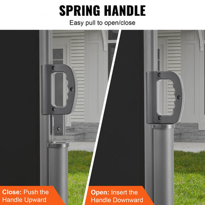H030-1 - 63"x118" Black Aluminum Retractable Awning for Privacy & Shade