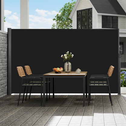 H030-1 - 63"x118" Black Aluminum Retractable Awning for Privacy & Shade