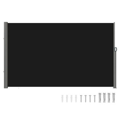 H030-1 - 63"x118" Black Aluminum Retractable Awning for Privacy & Shade