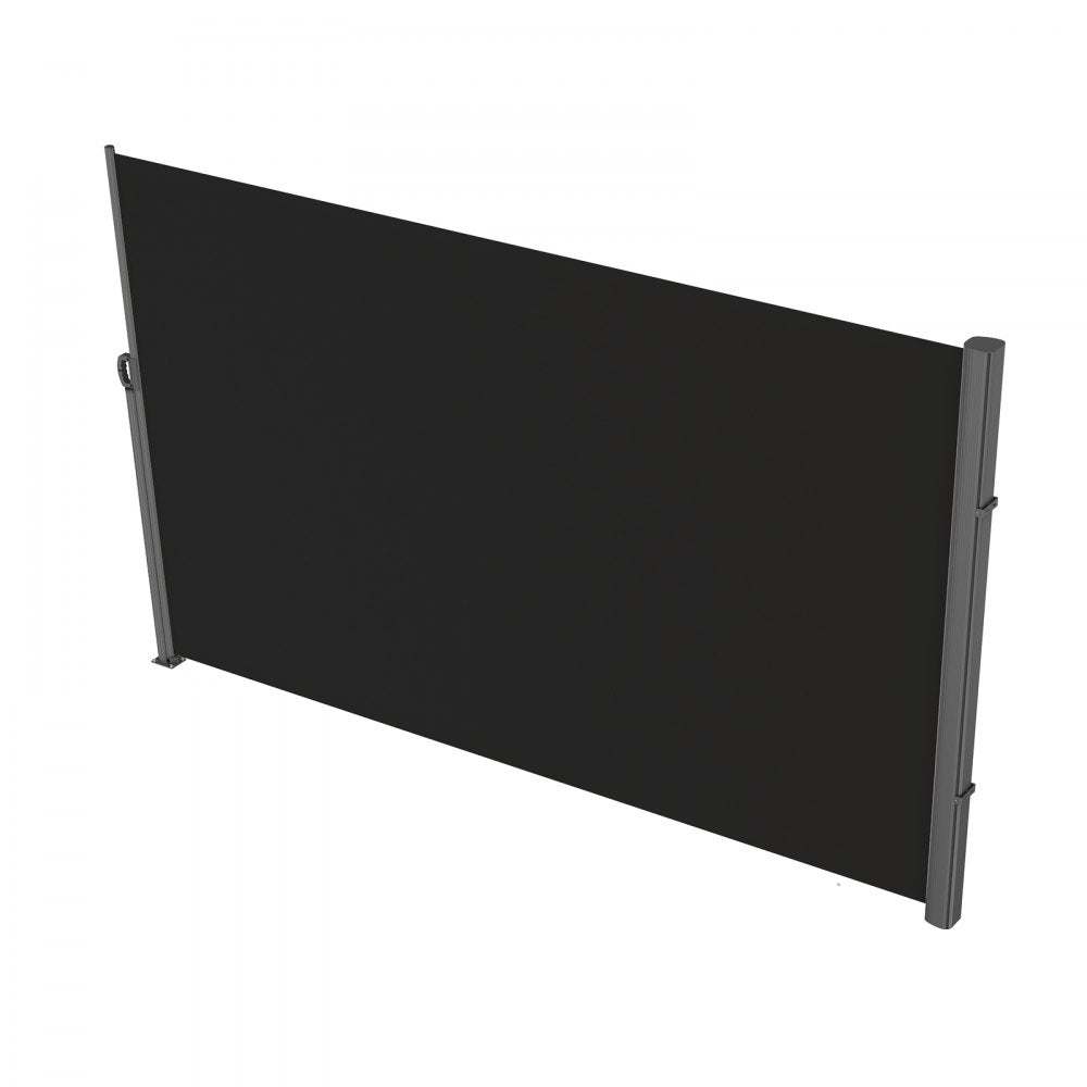 H030-1 - 63"x118" Black Aluminum Retractable Awning for Privacy & Shade