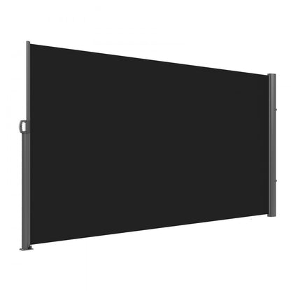 H030-1 - 63"x118" Black Aluminum Retractable Awning for Privacy & Shade