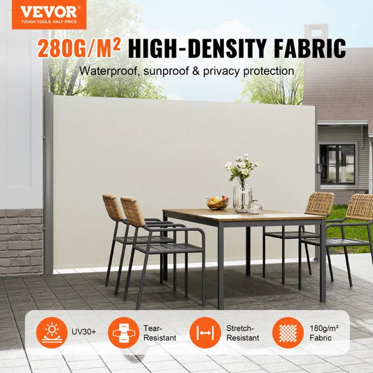 H030-1 - Durable Beige Retractable Awning with UV30+ Protection