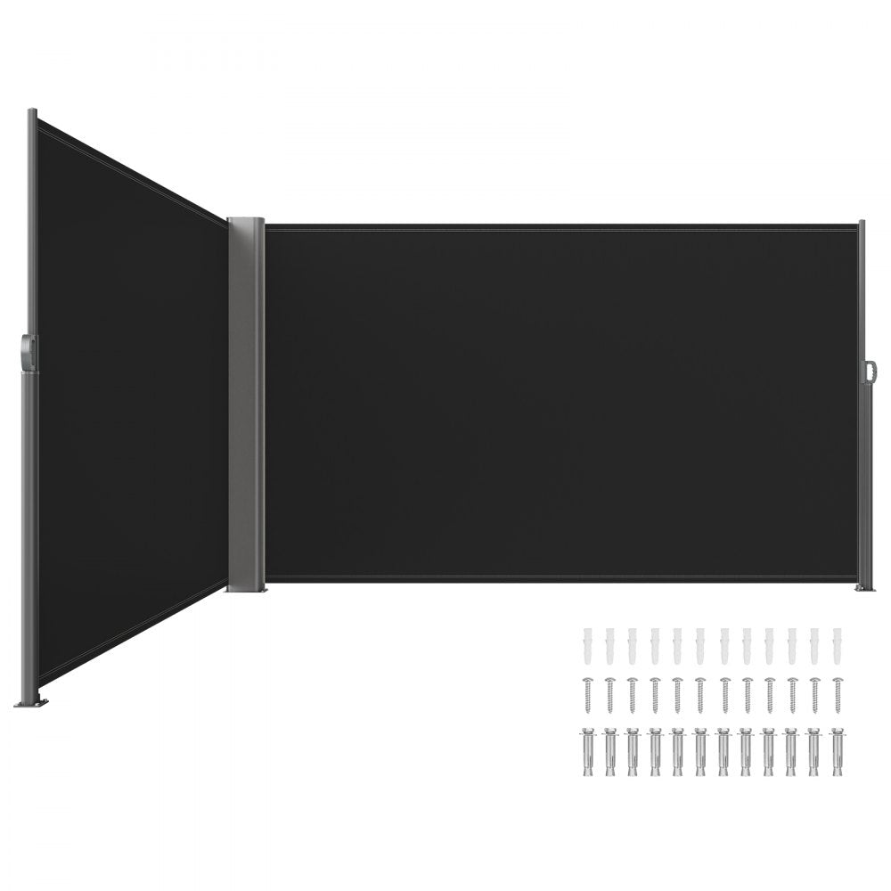 H033-2 - Black Retractable Awning 236" for Flexible Outdoor Privacy